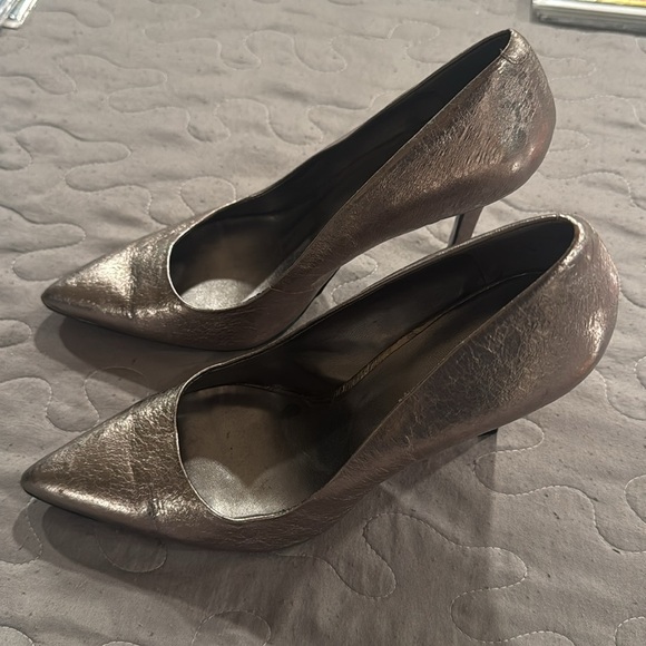 BCBGMaxAzria Women's Shimmering Silver Heels - Picture 2 of 3